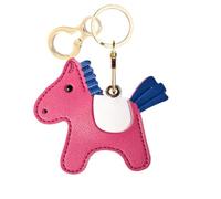 Leather Keychain Holder Case Compatible with AirTag,Cute Protective Cover with Keyring,Anti-Scratch Finder GPS Tracker Case for Wallet Keys,Bag,Pets,Backpack(Horse F)