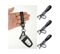 Leather Keychain Hook Key Pendant With Car Brand Logo Spring Buckle