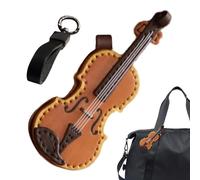 Leather Keynchain, Wallet Pendant - Musical Instrument Keychain, Key Jewelry, Music Lover Bag