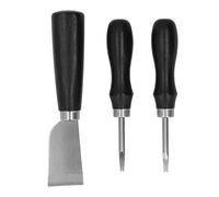 Leather Knife Set, Skiving Knife Kit for Leathercraft, 2 Sizes Beveler with Curved Sandalwood Handle and Steel Incisive Edges for Wallets Belts Handbags