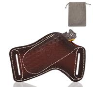 Leather Knife Sheath for Belt with Storage Bag,Pocket Folding Knife Holder,EDC Belt Pouch Organizer,Compact Draw Knife Holster,Tools Holster Pocket Organizer,Sheath for Folding Knife,Gifts for Men