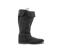 Leather Lace Boots Mans Medieval Leather Boots Mid-Calf Boots Pirate Boots for Halloween,Black,14 UK