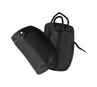 Leather Lace-Up Shoe Covers for Welders - Anti-Smash, Heat-Insulating & Flame-Retardant Protective Foot Cover, 2-Pack, Black, Approx. 12 x 12 cm