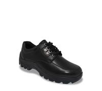 Chums Men's Leather Wide Fit Walking Shoes - Lace Up, Cushioned Insole & Grip Sole for Supportive Everyday Comfort Black 8 UK
