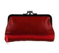 Leather Ladies Clasp Coin Purse by Oakridge 4 Colours Zipped Section Handy