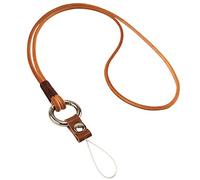 Leather Lanyard Neck Strap, Aileder Neck Lanyards with Split Ring for Keys, Keychain, Mobile Cell Phone, ID Card Badge Holder, USB Drive, Camera, Music Player (B-Brown)