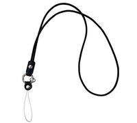 Leather Lanyard Neck Strap, Aileder Neck Lanyards with Split Ring for Keys, Keychain, Mobile Cell Phone, ID Card Badge Holder, USB Drive, Camera, Music Player (A-Black)