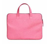 Leather Laptop Bag for 13-inch MacBook Pro & Air Handmade Full-Grain Leather Sleeve with Handles Slim Protective Carry Case (Pink)