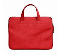 Leather Laptop Bag for 13-inch MacBook Pro & Air Handmade Full-Grain Leather Sleeve with Handles Slim Protective Carry Case (Red)
