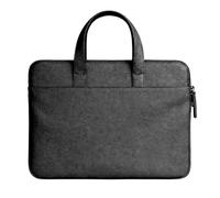 Leather Laptop Bag for 13-inch MacBook Pro & Air Handmade Full-Grain Leather Sleeve with Handles Slim Protective Carry Case (Black)