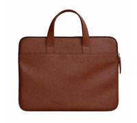 Leather Laptop Bag for 14-inch MacBook Pro M1-M5 Handmade Full-Grain Leather Sleeve with Handles Slim Protective Carry Case (Brown)