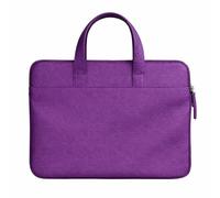 Leather Laptop Bag for 14-inch MacBook Pro M1-M5 Handmade Full-Grain Leather Sleeve with Handles Slim Protective Carry Case (Purple)