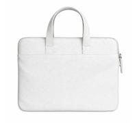 Leather Laptop Bag for 16-inch MacBook Pro Handmade Full-Grain Leather Sleeve with Handles Slim Protective Carry Case (White)