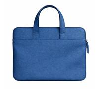 Leather Laptop Bag for 16-inch MacBook Pro Handmade Full-Grain Leather Sleeve with Handles Slim Protective Carry Case (Blue)