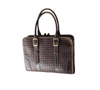 Leather Laptop Bag Work Tote for Women Woven Pattern Handbag Briefcase 14 inch Satchel Computer Bag (Coffee,L38xW8xH29cmL14.96”×W3.15”×H11.42”)