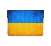 Leather Laptop Sleeve Case Slim Lightweight Protective 13in Ukrainian Flag Print PU Notebook Sleeve