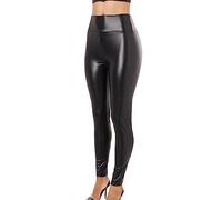 Leather Leggings for Women Faux Pants High Waisted Butt Lift Zip Open Crotch Slim Fit Full Length Tight Y2K Punk Gothic Streetwear Festival Party Night Clubwear