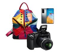 Leather Lightweight Backpack - 34x40x16cm Casual Student Rucksack, Fashion Shoulder Bag, Secure Anti Theft | University School Work Travel Outdoor Commuting Weekend Trips Daily Use
