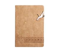 Leather-Like Wireless Notebook Buckle Printed National Style Book-Khaki A5