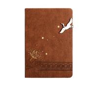 Leather-Like Wireless Notebook with Buckle and Printed National Style Book-Coffee A5