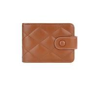 Leather Lipstick BagWith Mirror Lipstick Pouch Snap Button Small Change Storage Case(Brown)