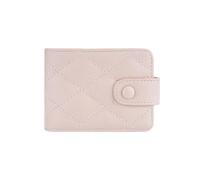 Leather Lipstick BagWith Mirror Lipstick Pouch Snap Button Small Change Storage Case(Pink)