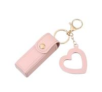 Leather Lipstick Case - Fashion PU for Makeup | Mini Holder with Love Pendant, Stylish Lip Gloss Storage, Compact Travel Accessory for New Year Party Bag Companion, Pink, Siehe Beschreibung