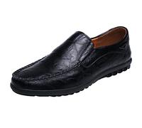 Leather Loafers Slip On Men, Business Dress Shoes Driving Casual Boat Soft Sole Shoes Anti-Slip Fashion Lounge Shoe Lightweight Comfy Office Footwear Extra Wide Outdoor Walking Footwear