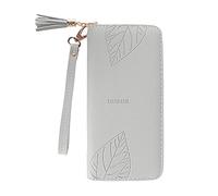 Leather Long Solid Colour Zip Purse Multi Card ID Bag Ladies Purse Clutch Bag Wallet Small (Green, One Size)