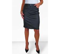 Paulo Due Women's Coated Leather Look Black Skirt Ladies Stretch Jeans Style Pencil Skirt 10-22 (22)
