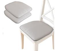 Leather-look Dining Chair Seat Cushion with Tie-on Straps | Ergonomic Iron-shape Pad, Stylish Durable Cushion for Kitchen and Dining-room Chairs