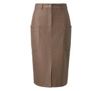 Leather-Look Midi Skirt with Patch Pockets Women COMMA Marron 40