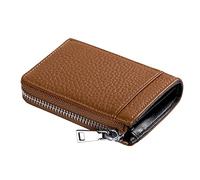 Leather Loose Wallet Men's and Women's Large-Capacity Multi-Function Key Bag Zipper Coin Purse,A-11 * 8 * 2.5cm