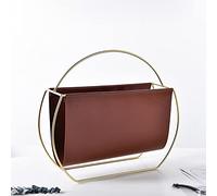 Leather Magazine Holder Pamphlet Organizer Racks, Portable Literature Newspaper Display Stand for Home, Living Room/Bedroom Catalog Storage Rack (Color : Brown)