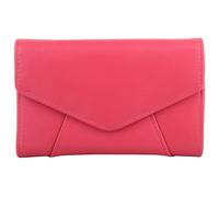 Leather Magnetic Flap Inside Pockets Panelled Purse Money Holder VALITA Dark Pink One Size