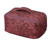 Leather Makeup Bag, Makeup Bag for Traveling | PU Leather Cosmetic Bag Handheld - Large Capacity Travel Cosmetic Bag with Handle, Soul Makeup Travel Bag, Plum Red, Consulte la descripción, See