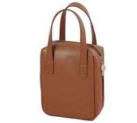 Leather Makeup Bag Portable Cosmetic Handbag with Compartments Large Zipper Travel Waterproof Toiletries for Women Pink One Size(Brown)