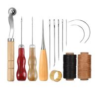 Leather Making Kit - Beginner Leather Kits | Professional C0uture Engraving Punching Tools | Waxed Thread & Needles Set For Craft Repair | Ergonomic Accessories