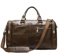 Leather Man Duffel Bag Big Capacity Soft Leather Luggage Travel Bag Business Handbag for Men Women Weekend Bag