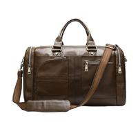 Leather Man Duffel Bag Big Capacity Soft Leather Luggage Travel Bag Business Handbag for Men Women Weekend Bag