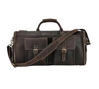 Leather Man Folding Suit Bag Business Travel Bag with Shoe Pocket Cowhide Cover Luggage Duffel Bag