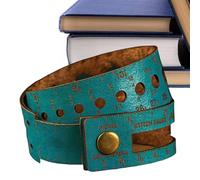 Leather Measuring Strap - Adjustable Wrist Tape for Makers, Bendable Leather Gauge Tool with Pen Holder, Chic Design, Measuring Aid for Crochet, Knitwork, Stitching, Looming