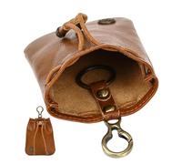 Leather Medieval Pouch - Leather Coin Purse Pouch, Vintage Keychain Change Holder | Portable Dice Coin Pouch Bags, Costume Accessories for Credit Cards (3.54x4.53 Inches)(Black, Dark Red, Brown)