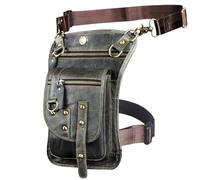 Leather Men Small Messenger Mochila Bag Travel Belt Fanny Waist Pack Drop Leg Bag Tablet Pouch Leg Bag(Color8)