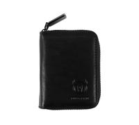 Leather Men Wallet Card Pack Zipper Card Bag Black