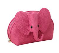 Leather Men's Wallet Cute Purse Elephant Purse Wallet Leather Purse With Wristlet Vertical Messengers (Red, One Size)