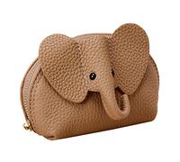 Leather Men's Wallet Cute Purse Elephant Purse Wallet Leather Purse With Wristlet Vertical Messengers (Beige, One Size)