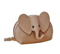 Leather Men's Wallet Cute Purse Elephant Purse Wallet Leather Purse With Wristlet Vertical Messengers (Coffee, One Size)