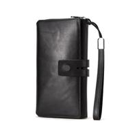 Leather Men's Wallet with Casual Wrist Strap, Three Fold Handbag