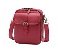 Leather Messenger Bag - Smage Shoulder Elegant Crossbody Shoulder Bag PU Leather Travel Handbag | Compact Fashion Pours for Shopping, Working, Festivals and Daily Use, Plain Handbag, Red, Se référer